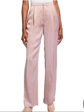 Vince Satin Wide-Leg Pants in Pink